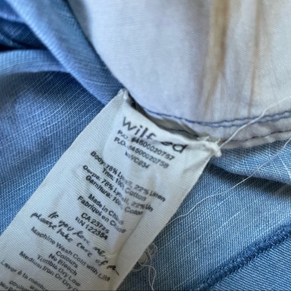 Aritzia Wilfred Chambray Blue Drawstring Skirt - Picture 6 of 6